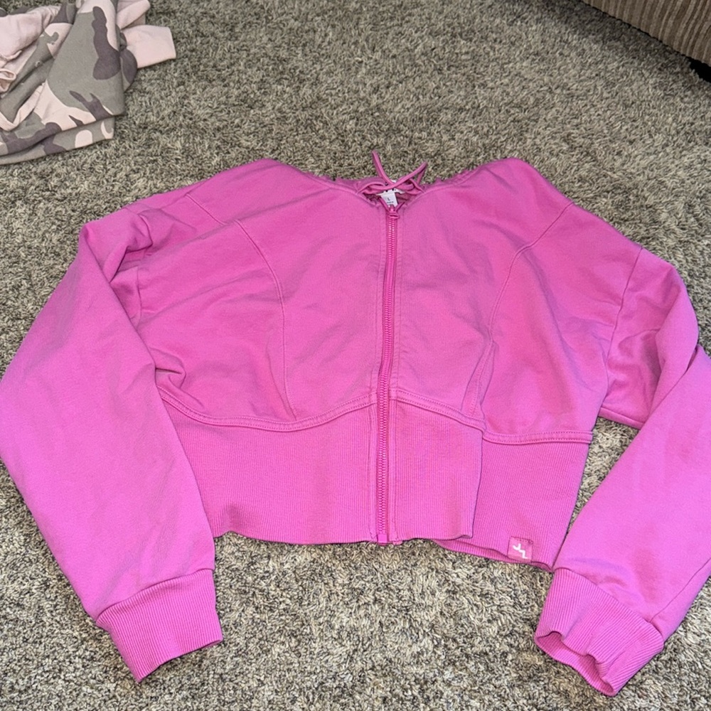 Joy Lab Pink Cropped Zip up hoodie